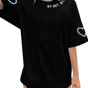 Black Shirt with Colorful Accents